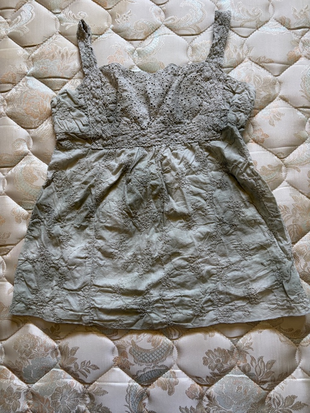 Calvin Klein Sage Green Eyelet Crochet Camisole style top